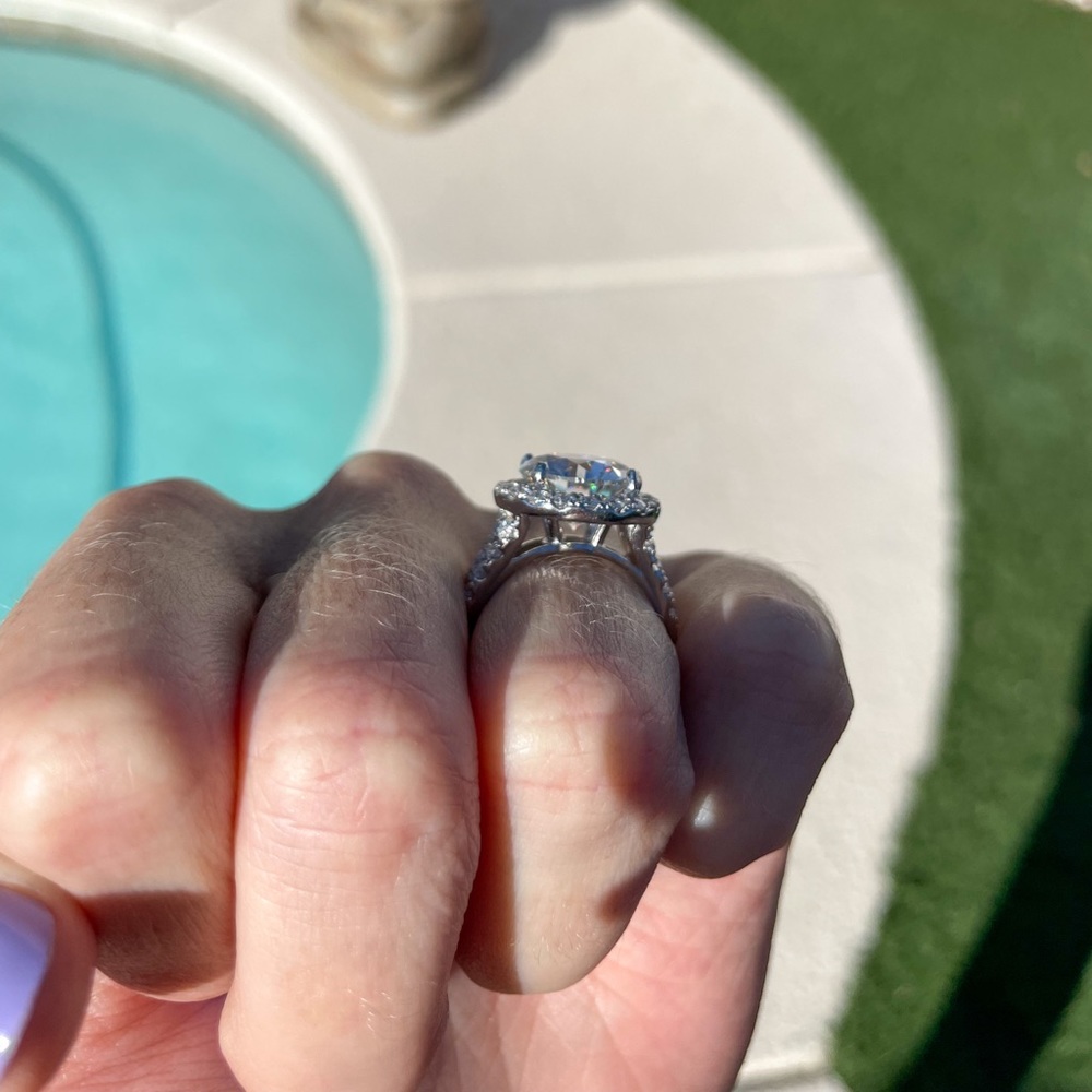 6ct+ Moissanite Ring w/ Pave - Picture 7 of 9